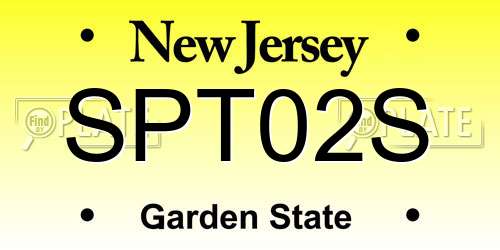 SPT02S New Jersey License Plate