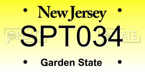 SPT034 New Jersey License Plate