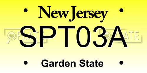SPT03A New Jersey License Plate