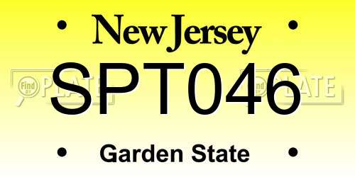 SPT046 New Jersey License Plate
