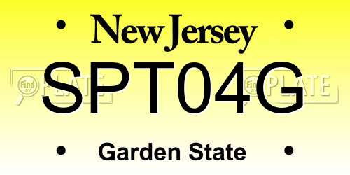 SPT04G New Jersey License Plate