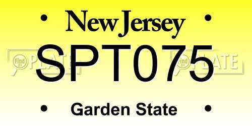 SPT075 New Jersey License Plate