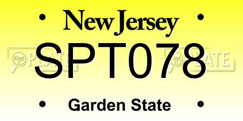 SPT078 New Jersey License Plate