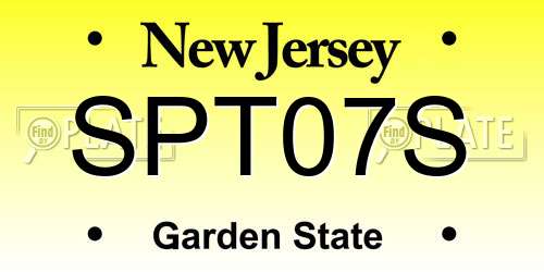 SPT07S New Jersey License Plate