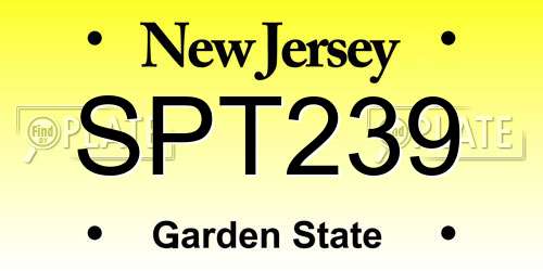 SPT239 New Jersey License Plate