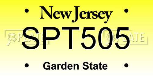 SPT505 New Jersey License Plate