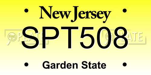 SPT508 New Jersey License Plate