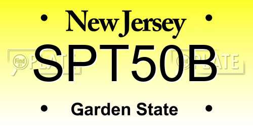 SPT50B New Jersey License Plate