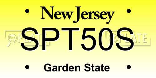 SPT50S New Jersey License Plate