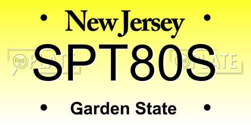 SPT80S New Jersey License Plate