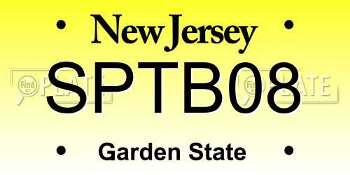 SPTB08 New Jersey License Plate
