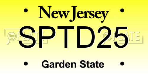 SPTD25 New Jersey License Plate