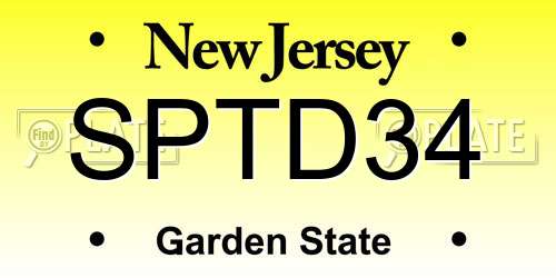 SPTD34 New Jersey License Plate