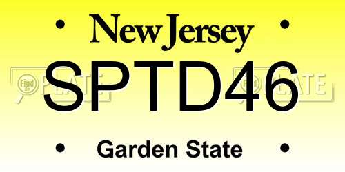 SPTD46 New Jersey License Plate