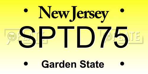 SPTD75 New Jersey License Plate