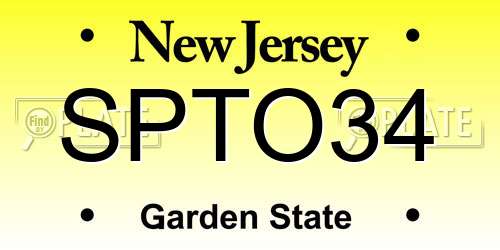 SPTO34 New Jersey License Plate