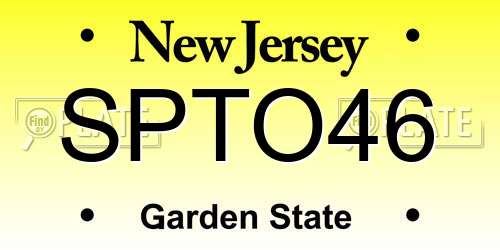 SPTO46 New Jersey License Plate