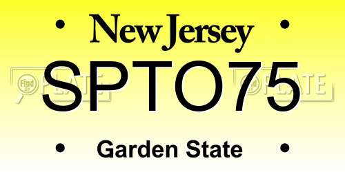 SPTO75 New Jersey License Plate