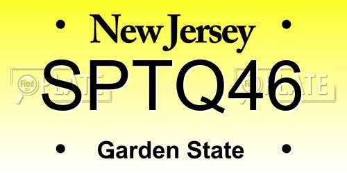 SPTQ46 New Jersey License Plate
