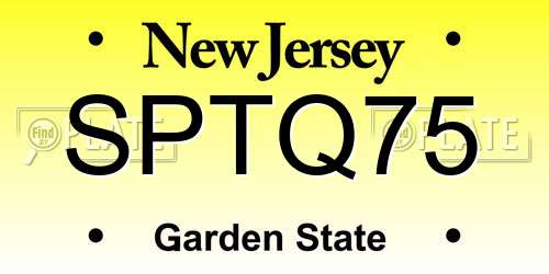 SPTQ75 New Jersey License Plate