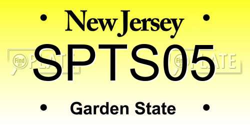 SPTS05 New Jersey License Plate