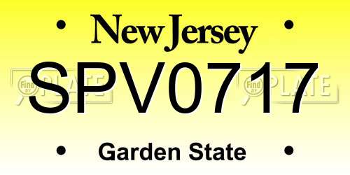 SPV0717 New Jersey License Plate