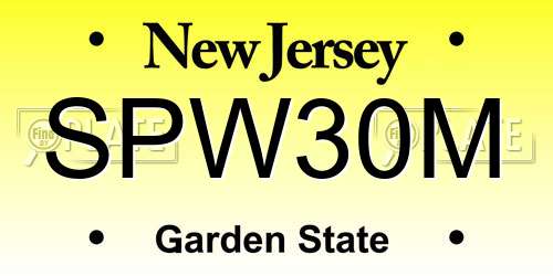 SPW30M New Jersey License Plate