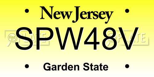 SPW48V New Jersey License Plate