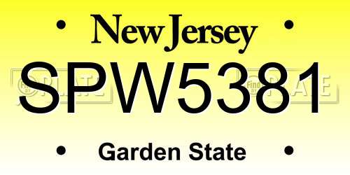 SPW5381 New Jersey License Plate