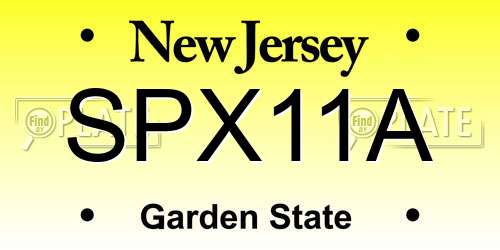 SPX11A New Jersey License Plate