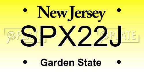 SPX22J New Jersey License Plate