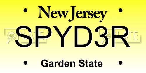 SPYD3R New Jersey License Plate