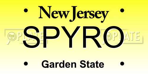 SPYRO New Jersey License Plate