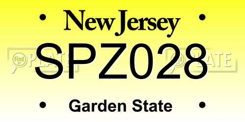 SPZ028 New Jersey License Plate