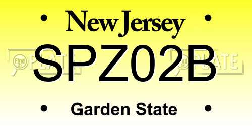 SPZ02B New Jersey License Plate