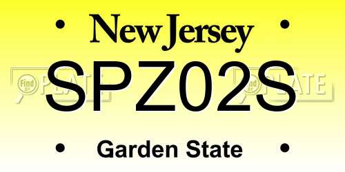 SPZ02S New Jersey License Plate
