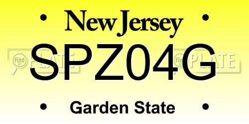 SPZ04G New Jersey License Plate