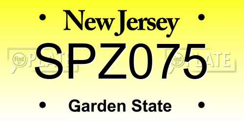 SPZ075 New Jersey License Plate