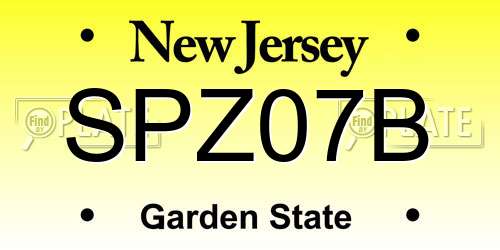 SPZ07B New Jersey License Plate