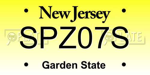 SPZ07S New Jersey License Plate