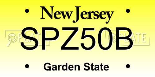 SPZ50B New Jersey License Plate