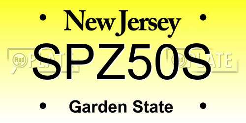 SPZ50S New Jersey License Plate