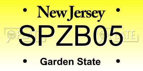 SPZB05 New Jersey License Plate