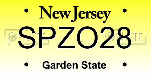 SPZO28 New Jersey License Plate