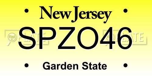 SPZO46 New Jersey License Plate