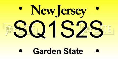 SQ1S2S New Jersey License Plate