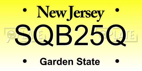 SQB25Q New Jersey License Plate
