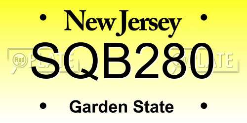 SQB280 New Jersey License Plate