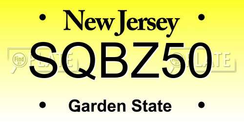 SQBZ50 New Jersey License Plate