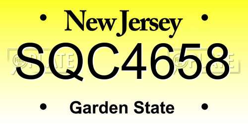 SQC4658 New Jersey License Plate